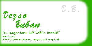 dezso buban business card